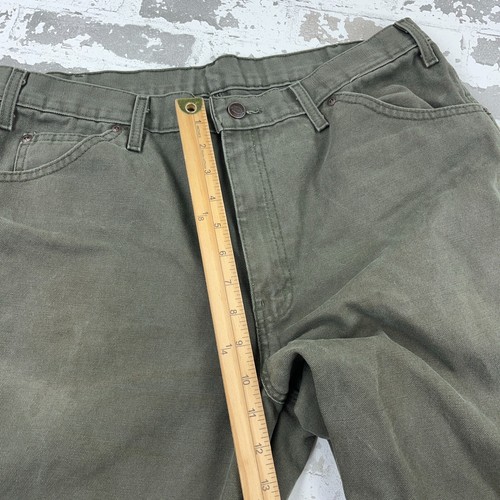 Dickies Pants Men 36x34 Green Carpenter Canvas Baggy Y2K Moss Olive Grunge Stain - Picture 12 of 17