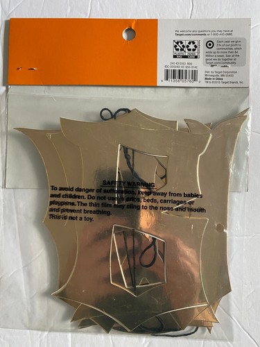 NEW Spritz Garland Halloween Decor BEWARE Gold Cutout Banner 52 Inches - Picture 3 of 4