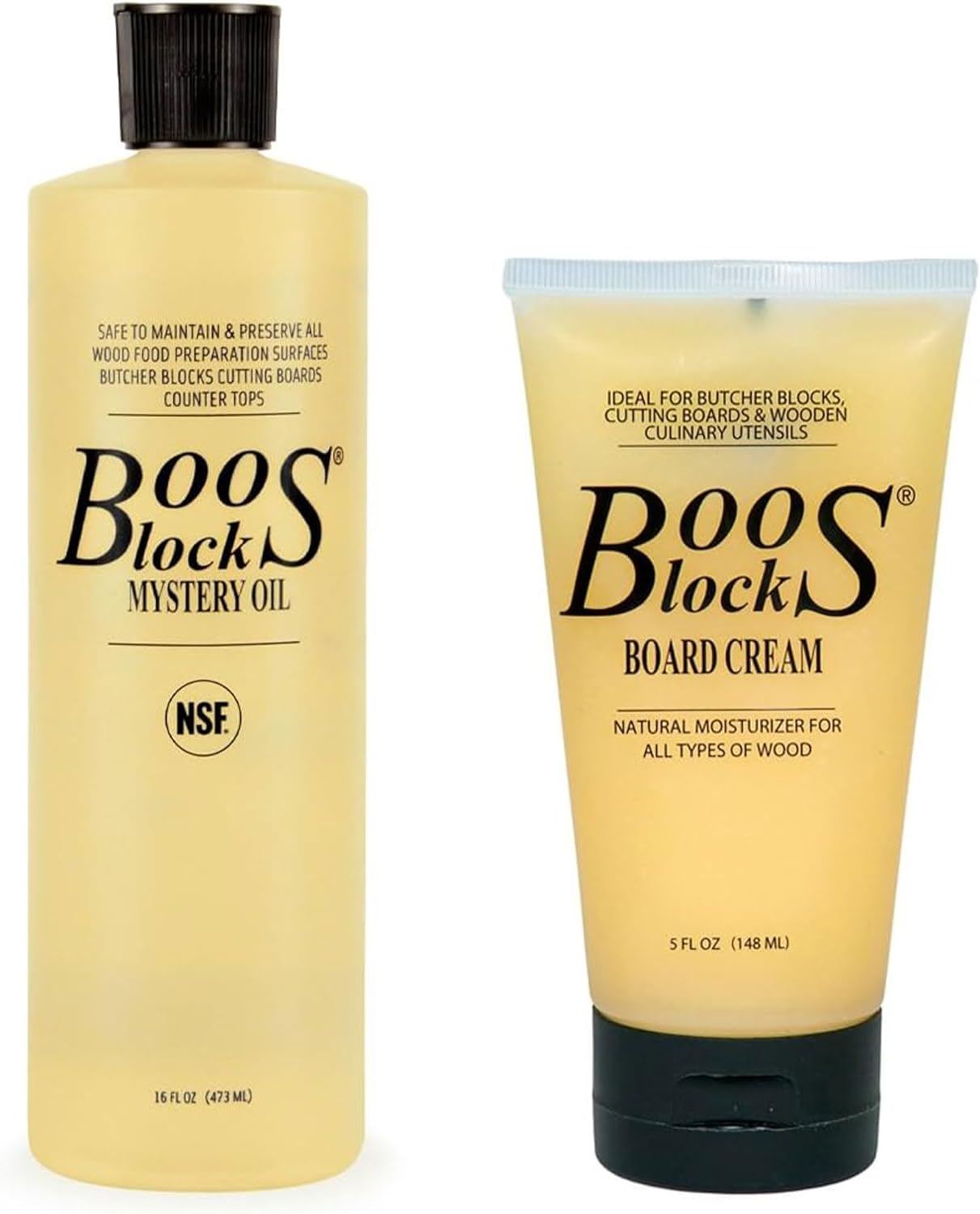 16Oz Mystery Oil & 5Oz Board Cream Care Kit for Butcher Blocks & Cutting Boards