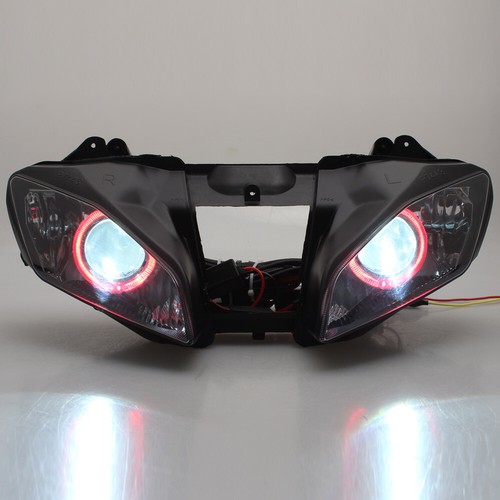 Headlight Assembly Red Angel Eye HID Projector Fit For Yamaha YZF R6 2008-2015 - Picture 8 of 20