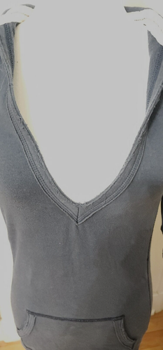 Vtg 90s Hollister Y2k Women's 3/4 Sleeve Pullover Medium V-Neck Long Hoodie - Picture 4 of 8