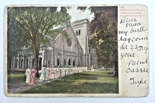 Vassar College cartolina vintage classe di laurea indivisa poughkeepsie NY - Foto 1 di 2