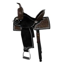 Western Leather Barrel Hand Carved Saddle With Free Matching Tack set
