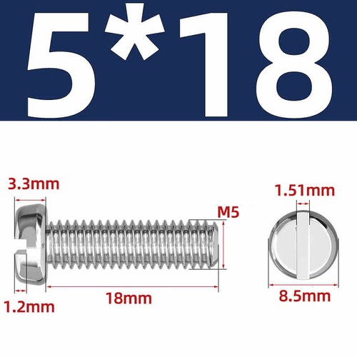 Linsenkopf-Maschinenschrauben mit Schlitz 304 Edelstahl Schlitzschrauben metrisch M1,6 M10 - Bild 93 von 172