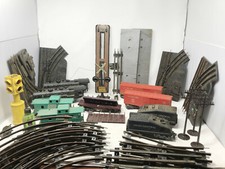 Vintage MODEL TRAIN SET / Parts - HUGE LOT - Track, Cars, Posts, Crossings Etc