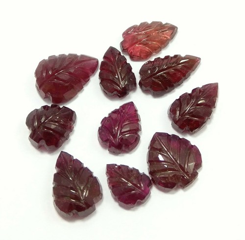 18.39Ct Natural Leaf Pink Tourmaline Carving Excellent Lot Mozambique 10 Pcs Gem - Picture 8 of 11