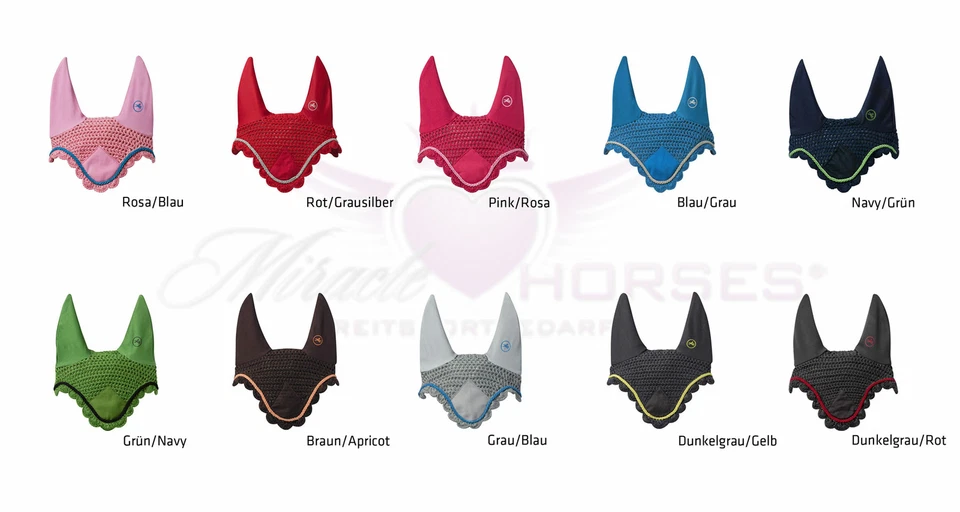 Equi Thème Fliegenohrenhaube Challenge Gr. Pony + Full *viele Farben*