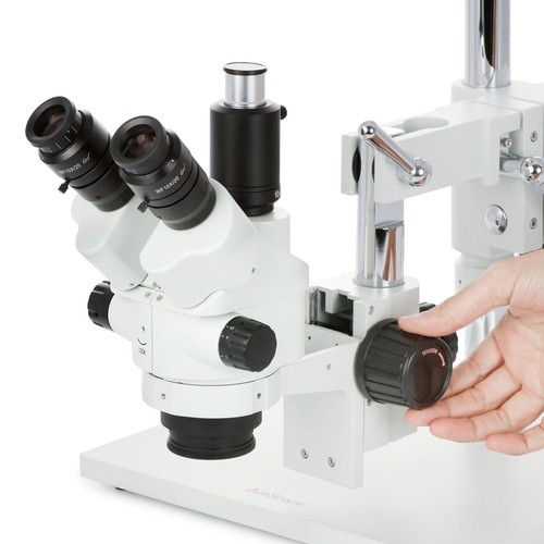 3.5X-45X Zoom Stereo Trinocular Boom Microscope with Dual LED Light+1.3MP Camera - Picture 4 of 16
