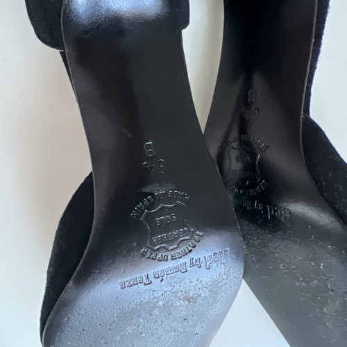 Red by Ramon Tenza Black Suede Evening High Heel Shoes Size 6.5-Made in Spain - Picture 4 of 6