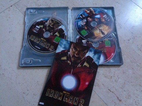 IRON MAN 2 MARVEL 3 Disc SteelBook Blu-ray + DVD + booklet Robert Downey jr. - Picture 11 of 12