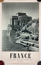France La Cote de Beaute  L'Eglise Romane de Talmont Photo Devinoy 1955 Poster