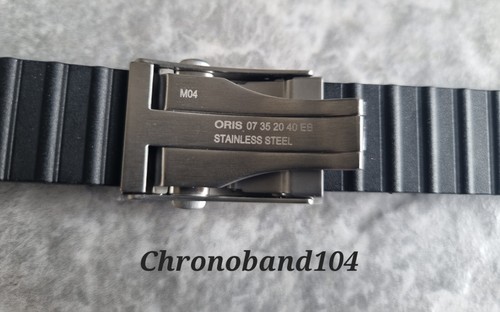 Genuine OEM Oris 24mm Black Rubber Watch Strap & Déployant Clasp NEW!! - Picture 4 of 11