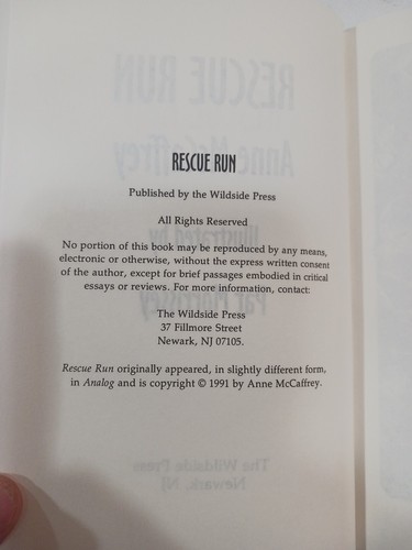 Anne McCaffrey Rescue Run 1991 HC Special Edition BCE Decorated Pages Scifi VGC - 第 6/24 張圖片