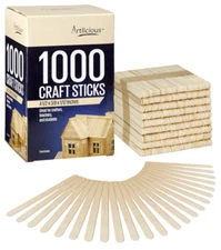 Artlicious (4336849018) Natural Wooden Food Grade Popsicle Craft Sticks (1000...