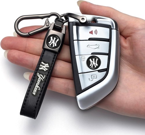 Genuine Leather Car Keychain Set for New York Yankees Key Ring Accessories S-1 - Bild 8 von 16