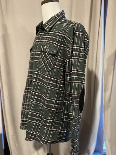 Barbour Men’s Plaid Flannel Xl Shirt Elbow Patches - Picture 3 of 9