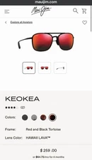 Maui Jim New Keokea Polarized Sunglasses Red Black MJ0447s-003  55-19-150 Lava