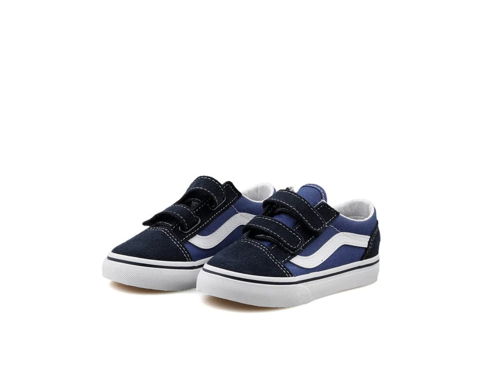 Vans Toddlers Old Skool V Sneakers With Fastner | Navy | Authentic New - Image 4 of 4