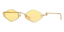 New GUCCI Gold Semi Rimless Cat Eye GG1604S 004 Sunglasses Women