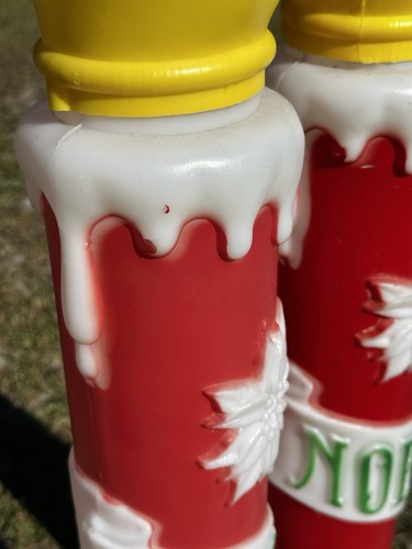 ZWEI Vintage 1973 Empire Noel Kerze 38" Blasformen beleuchtet Weihnachtsdeko - Bild 17 von 22