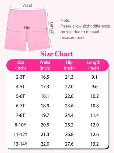 6 Pack Girls Bike Shorts Under Dress Dance Cartwheel Shorts for Toddler Kids ... - Picture 2 of 7