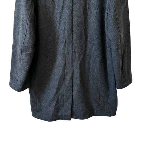 Claiborne Outerwear Men’s Italian Wool Blend Coat Overcoat Jacket Black Large - Picture 6 of 12
