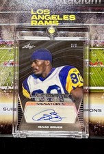 Isaac Bruce Leaf Signatures 2021 WR#80 automático/2 St Louis Rams Salón de la fama WR#80