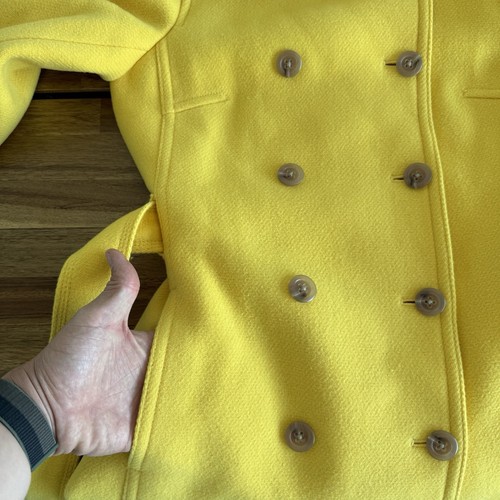 J. Crew Belted Lady Coat wool Blend midi Yellow Size 8 Career Preppy Old Money - Picture 14 of 15