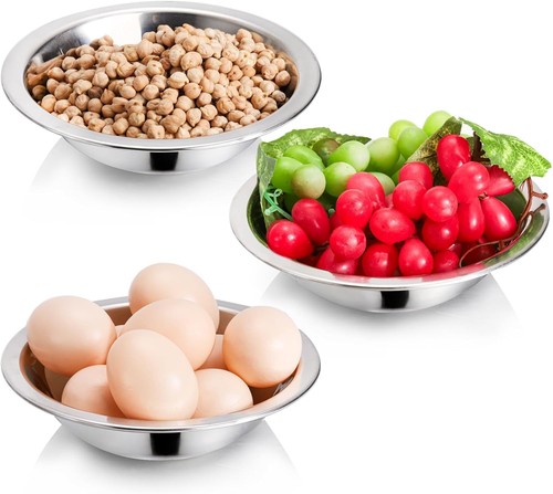 Okllen Confezione da 10 Ciotole Piccole in Acciaio Inox, 6 1/2 Pollici di Larghezza Cucina Argento - Foto 4 di 7
