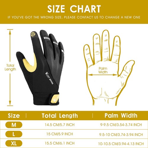 WEST BIKING Unisex Cycling Full Finger Gloves Bike Sports Touch Screen Gloves - Picture 61 of 61