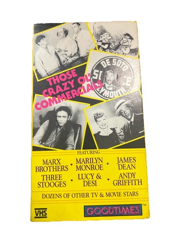 Those Crazy Ol’ Commercials VHS tape Flintstones 3 Stooges Lucy - Picture 1 of 3