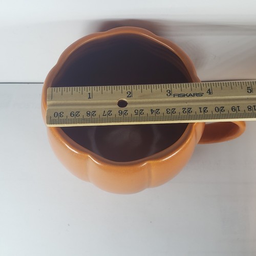 Pottery Barn Orange Figural Pumpkin Mug Halloween Thanksgiving - 第 5/7 張圖片