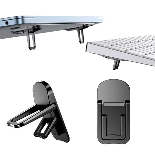 2 Pièces Support Portable Ordinateur Portable Ordinateur Riser Lift Auto-Adhésif Pliable U9008 - Photo 3/7