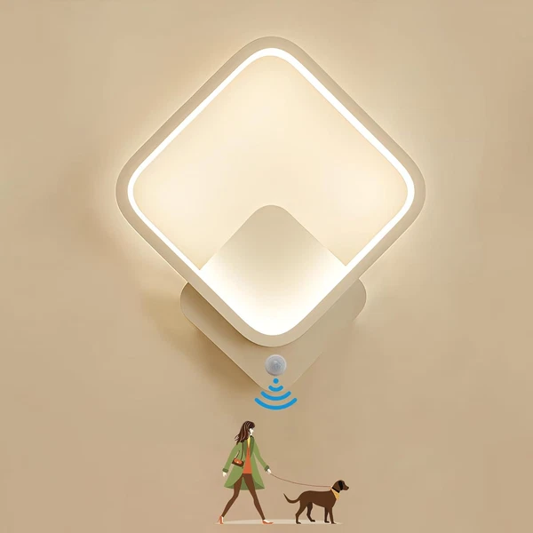 Wandlampe Mit Bewegungsmelder Innen Led 18W Modern Wandleuchte Aus Aluminium Wei-image