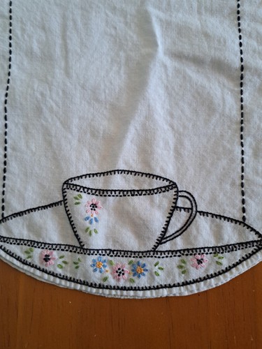 Vintage bestickter Tee Tischläufer 28,5 cm - Bild 2 von 6