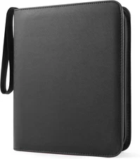Top Loader Binder 4 Pocket for 144 Toploaders, Side Loading Toploader Binder for