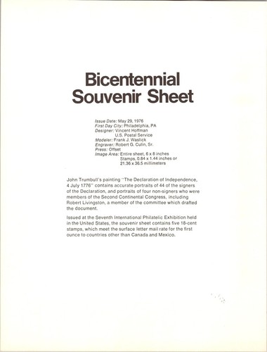 1976 Bicentennial Fantastic Souvenir Pages Set (USED) 4 Pages - Picture 4 of 8