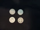 Lot of 4 Washington 90% Silver Quarters 1944 1946 1958 1964 25C 0.9 Fine US