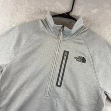 North Face 1/2 Zip Pullover Men Medium Gray Canyonlands Tech Fleece Sweatshirt