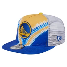 Men's New Era Royal/Gold Golden State Warriors Throwback Dye Golfer Snapback Hat