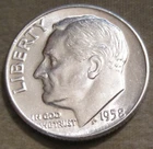 1958-D Roosevelt Dime — photo from another recent sale