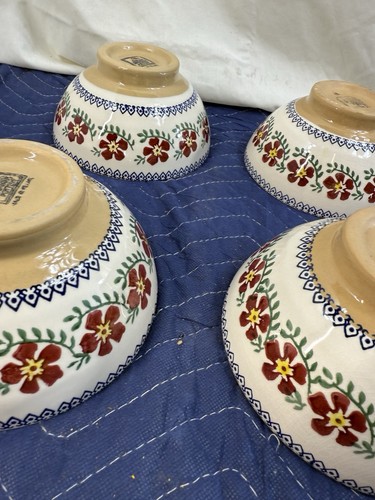 6 ciotole Nicholas Mosse Old Rose Pottery piedi medi 6x3,5" dipinte a mano Irlanda - Foto 13 di 14