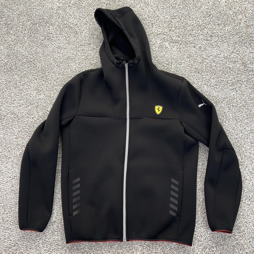 Puma Ferrari Jacke Herren Large schwarz Full Zip Hoodie Scuderia F1 Racing Shield