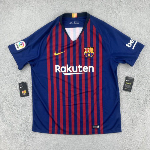 Nike Dri-Fit Mens XL Messi 10 2018 Home Kit FCB Soccer Futbol Jersey NWT La Liga - Picture 19 of 23