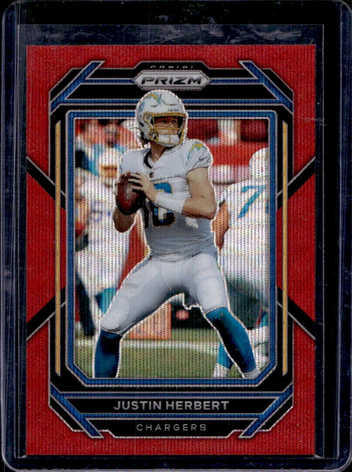 2022 Prizm Justin Herbert Red Wave #123/149 Chargers