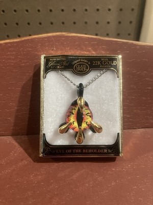 Glass baron : Eye of the Beholder - Glass Jewelry Pendant,22k Gold accent