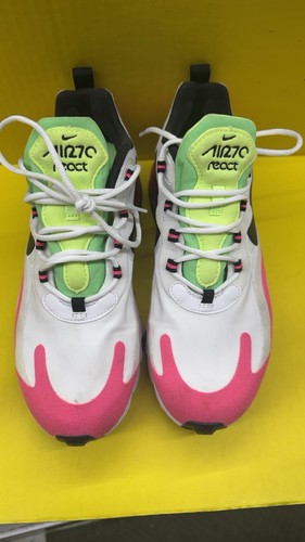 Scarpe da corsa Nike Air Max 270 React da donna sneakers iper rosa bianche taglia 9 - Foto 4 di 13
