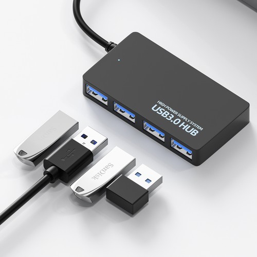High-speed Usb 3.0 Hub Multi Usb Splitter 4-port Multiple Expander Adapter - Picture 12 of 13