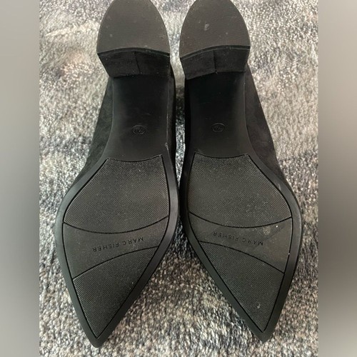Zapatos Marc Fisher Caitlin Negro Gamuza Tacón Bloque Punta Punta Punta 7 - Imagen 10 de 11