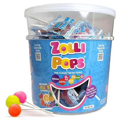 Clean Teeth Pops Sugar Free Candy with Xylitol, Dye-Free Lollipops - Keto & Diab